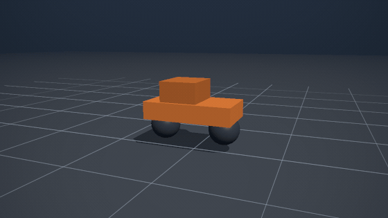 A cart on wheel joints driving over bumps